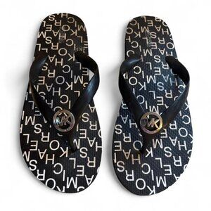 Michael Kors black and white flip flops Women's Size 10